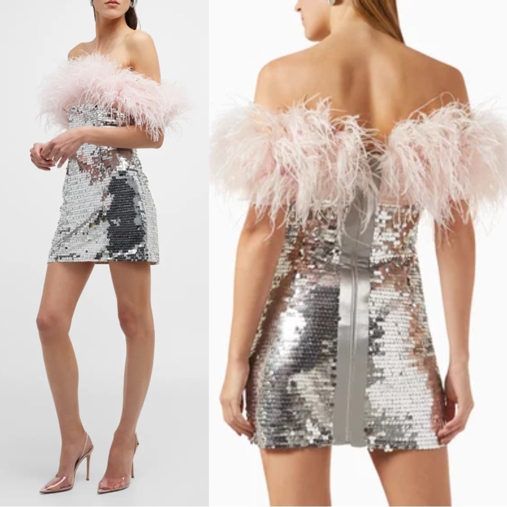 NWT Lola Sequins Mini Dress in Silver & Rose Bronx and Banco Gown
